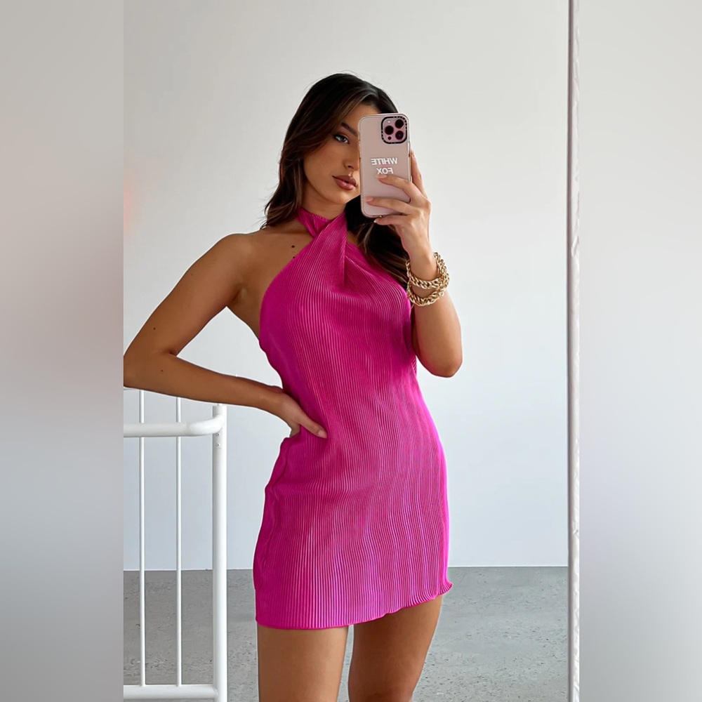 Super Cute Hot Pink Halter Dress!